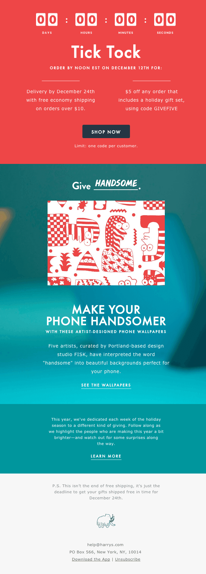 Free holiday shipping ends in two days