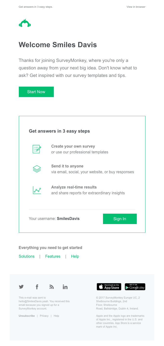 Welcome! Your account information